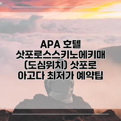 APA 호텔 삿포로스스키노에키매 (도심위치) 삿포로 아고다 최저가 예약팁