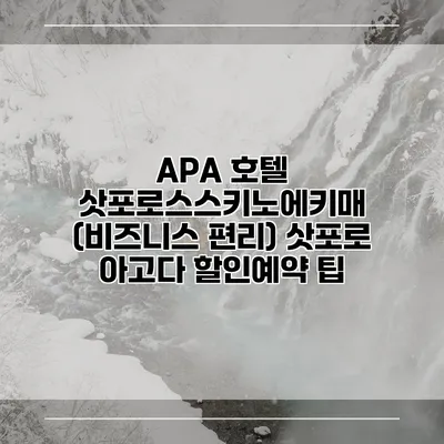 APA 호텔 삿포로스스키노에키매 (비즈니스 편리) 삿포로 아고다 할인예약 팁
