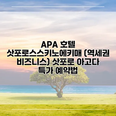 APA 호텔 삿포로스스키노에키매 (역세권 비즈니스) 삿포로 아고다 특가 예약법