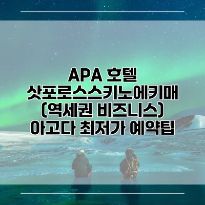 APA 호텔 삿포로스스키노에키매 (역세권 비즈니스) 아고다 최저가 예약팁
