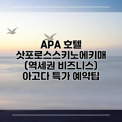 APA 호텔 삿포로스스키노에키매 (역세권 비즈니스) 아고다 특가 예약팁