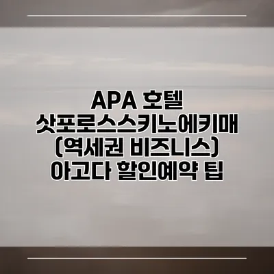 APA 호텔 삿포로스스키노에키매 (역세권 비즈니스) 아고다 할인예약 팁