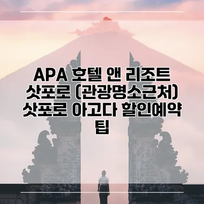 APA 호텔 앤 리조트 삿포로 (관광명소근처) 삿포로 아고다 할인예약 팁