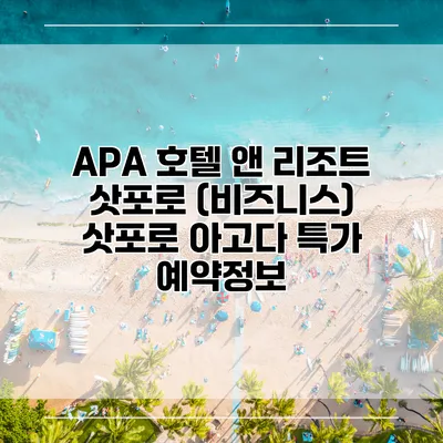 APA 호텔 앤 리조트 삿포로 (비즈니스) 삿포로 아고다 특가 예약정보