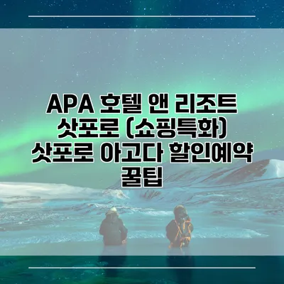 APA 호텔 앤 리조트 삿포로 (쇼핑특화) 삿포로 아고다 할인예약 꿀팁