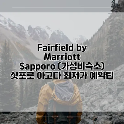 Fairfield by Marriott Sapporo (가성비숙소) 삿포로 아고다 최저가 예약팁