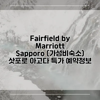 Fairfield by Marriott Sapporo (가성비숙소) 삿포로 아고다 특가 예약정보