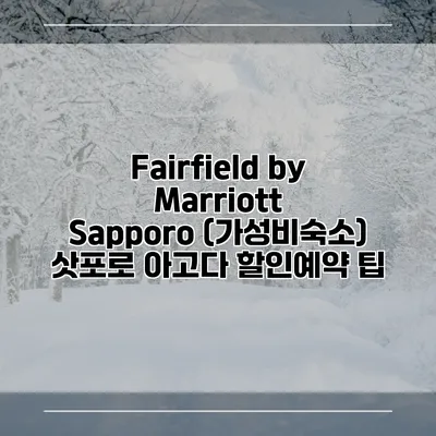 Fairfield by Marriott Sapporo (가성비숙소) 삿포로 아고다 할인예약 팁