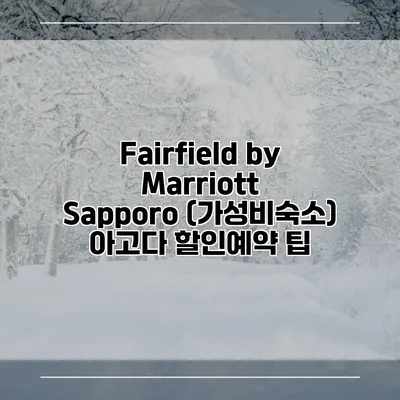 Fairfield by Marriott Sapporo (가성비숙소) 아고다 할인예약 팁