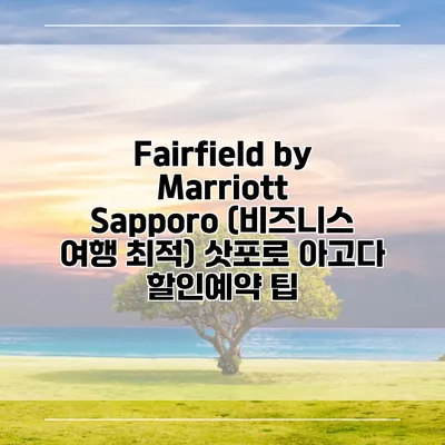 Fairfield by Marriott Sapporo (비즈니스 여행 최적) 삿포로 아고다 할인예약 팁