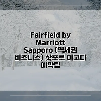 Fairfield by Marriott Sapporo (역세권 비즈니스) 삿포로 아고다 예약팁