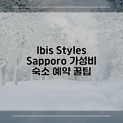 Ibis Styles Sapporo 가성비 숙소 예약 꿀팁