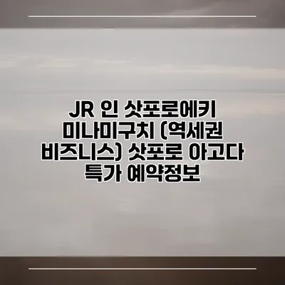 JR 인 삿포로에키 미나미구치 (역세권 비즈니스) 삿포로 아고다 특가 예약정보
