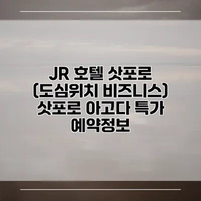JR 호텔 삿포로 (도심위치 비즈니스) 삿포로 아고다 특가 예약정보