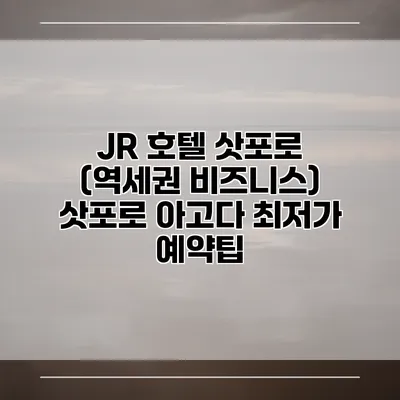JR 호텔 삿포로 (역세권 비즈니스) 삿포로 아고다 최저가 예약팁