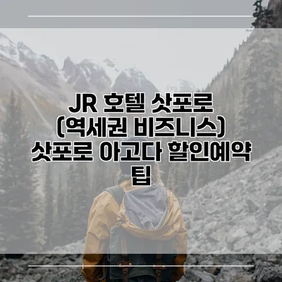 JR 호텔 삿포로 (역세권 비즈니스) 삿포로 아고다 할인예약 팁