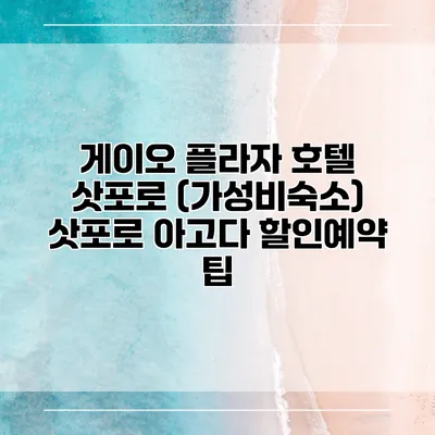 게이오 플라자 호텔 삿포로 (가성비숙소) 삿포로 아고다 할인예약 팁
