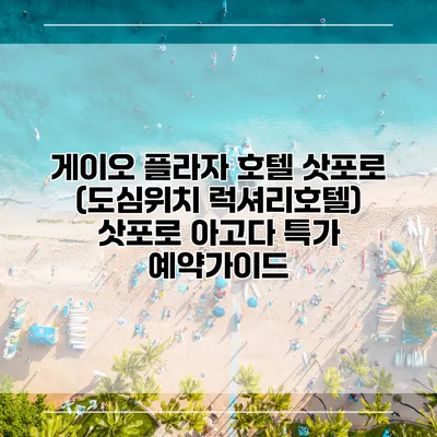 게이오 플라자 호텔 삿포로 (도심위치 럭셔리호텔) 삿포로 아고다 특가 예약가이드