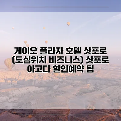 게이오 플라자 호텔 삿포로 (도심위치 비즈니스) 삿포로 아고다 할인예약 팁