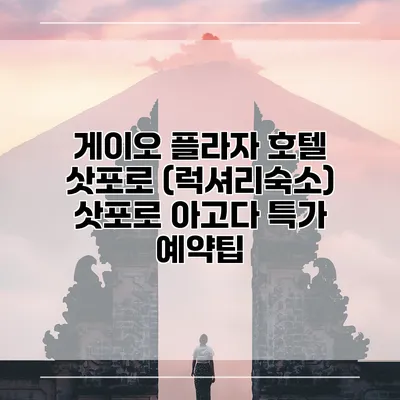 게이오 플라자 호텔 삿포로 (럭셔리숙소) 삿포로 아고다 특가 예약팁