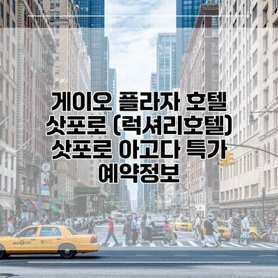 게이오 플라자 호텔 삿포로 (럭셔리호텔) 삿포로 아고다 특가 예약정보