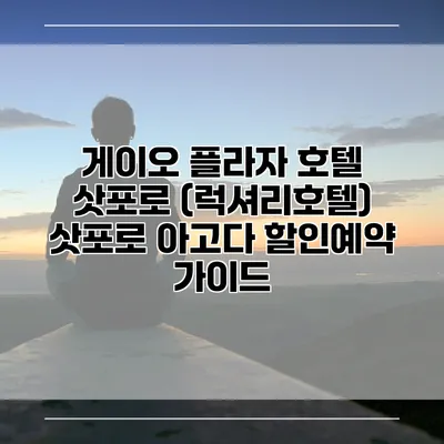 게이오 플라자 호텔 삿포로 (럭셔리호텔) 삿포로 아고다 할인예약 가이드