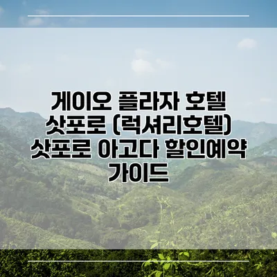 게이오 플라자 호텔 삿포로 (럭셔리호텔) 삿포로 아고다 할인예약 가이드