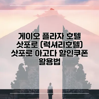 게이오 플라자 호텔 삿포로 (럭셔리호텔) 삿포로 아고다 할인쿠폰 활용법