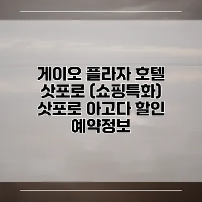 게이오 플라자 호텔 삿포로 (쇼핑특화) 삿포로 아고다 할인 예약정보
