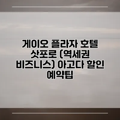 게이오 플라자 호텔 삿포로 (역세권 비즈니스) 아고다 할인 예약팁