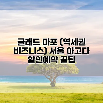 글래드 마포 (역세권 비즈니스) 서울 아고다 할인예약 꿀팁