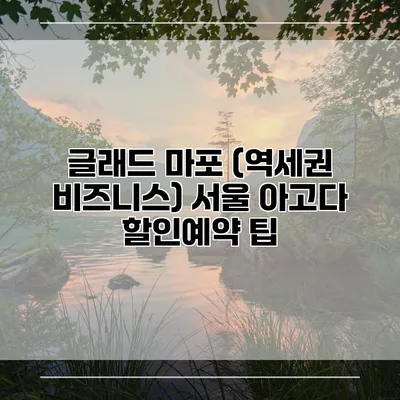 글래드 마포 (역세권 비즈니스) 서울 아고다 할인예약 팁