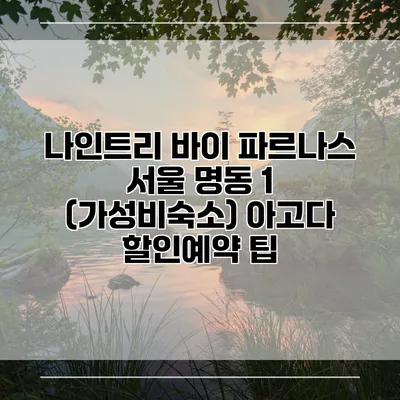 나인트리 바이 파르나스 서울 명동 1 (가성비숙소) 아고다 할인예약 팁