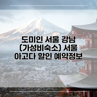 도미인 서울 강남 (가성비숙소) 서울 아고다 할인 예약정보