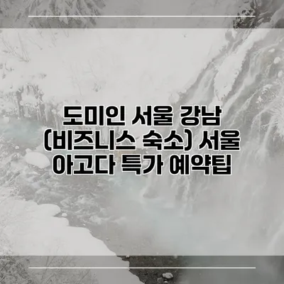 도미인 서울 강남 (비즈니스 숙소) 서울 아고다 특가 예약팁