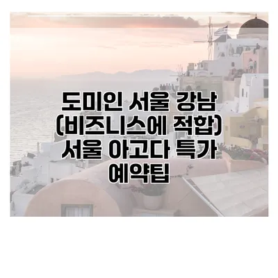 도미인 서울 강남 (비즈니스에 적합) 서울 아고다 특가 예약팁