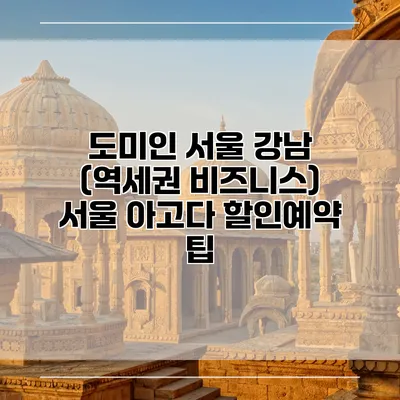 도미인 서울 강남 (역세권 비즈니스) 서울 아고다 할인예약 팁