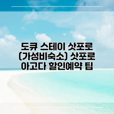 도큐 스테이 삿포로 (가성비숙소) 삿포로 아고다 할인예약 팁