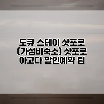 도큐 스테이 삿포로 (가성비숙소) 삿포로 아고다 할인예약 팁