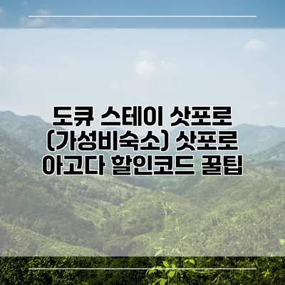도큐 스테이 삿포로 (가성비숙소) 삿포로 아고다 할인코드 꿀팁