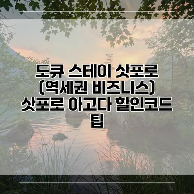 도큐 스테이 삿포로 (역세권 비즈니스) 삿포로 아고다 할인코드 팁