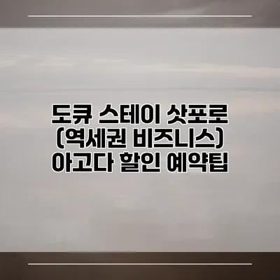 도큐 스테이 삿포로 (역세권 비즈니스) 아고다 할인 예약팁