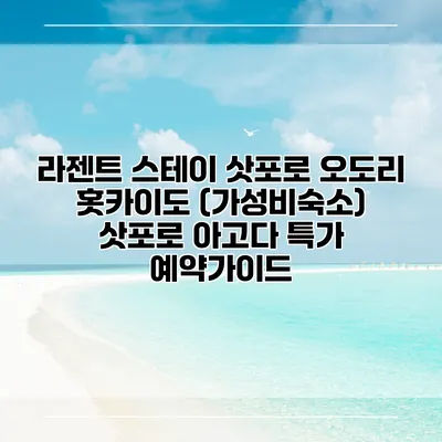 라젠트 스테이 삿포로 오도리 홋카이도 (가성비숙소) 삿포로 아고다 특가 예약가이드