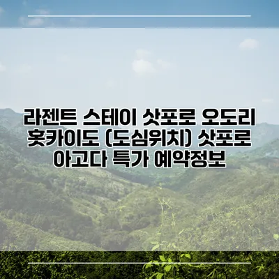 라젠트 스테이 삿포로 오도리 홋카이도 (도심위치) 삿포로 아고다 특가 예약정보