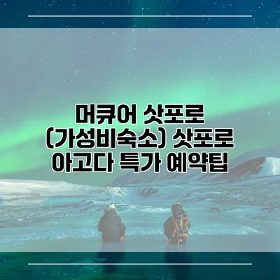 머큐어 삿포로 (가성비숙소) 삿포로 아고다 특가 예약팁