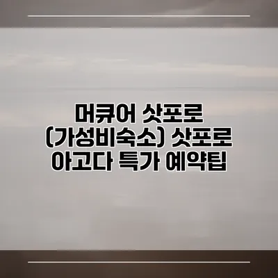 머큐어 삿포로 (가성비숙소) 삿포로 아고다 특가 예약팁
