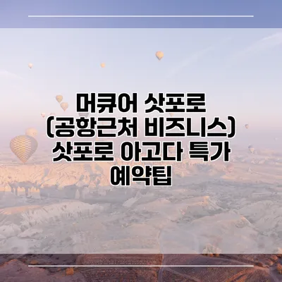 머큐어 삿포로 (공항근처 비즈니스) 삿포로 아고다 특가 예약팁