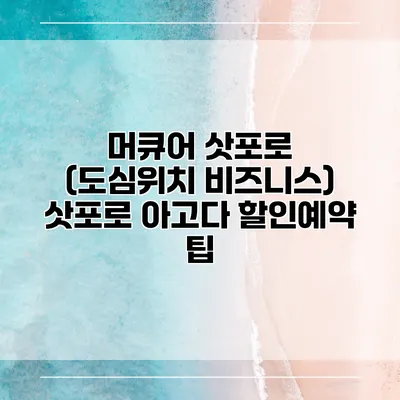 머큐어 삿포로 (도심위치 비즈니스) 삿포로 아고다 할인예약 팁