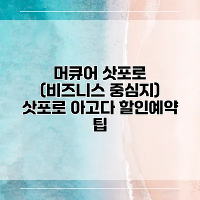 머큐어 삿포로 (비즈니스 중심지) 삿포로 아고다 할인예약 팁