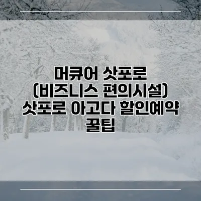 머큐어 삿포로 (비즈니스 편의시설) 삿포로 아고다 할인예약 꿀팁